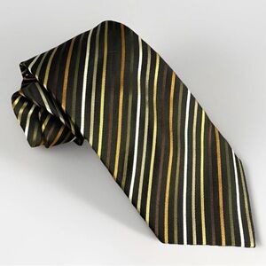 VALERIO GARATI Vivid Striped Pure Silk Handmade Neck Tie Classic Statement Piece